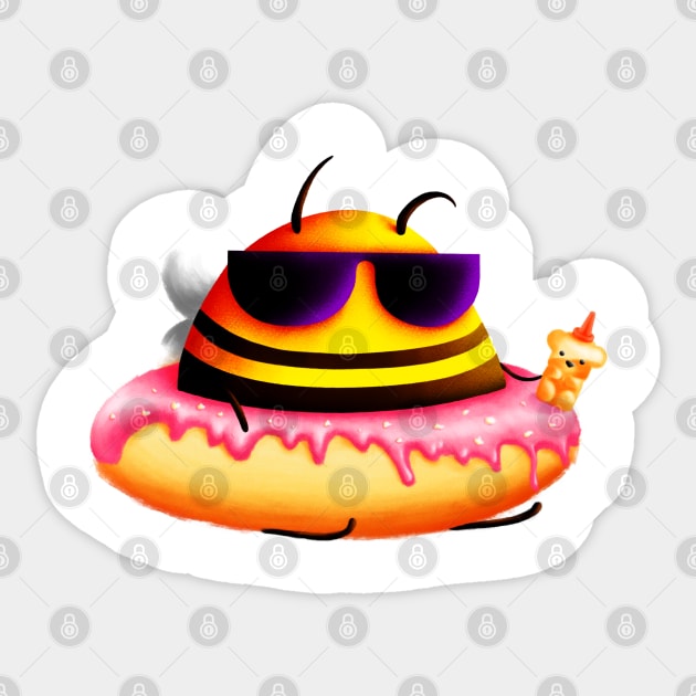 Bees donuts Sticker by EGGnTEDDY